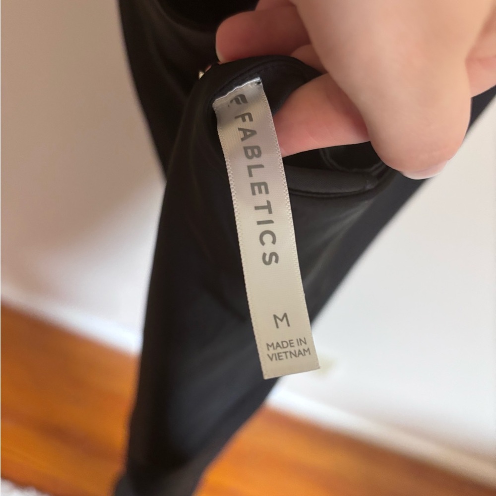 NWOT- Fabletics Black tie-back Slip Dress - Picture 6 of 6